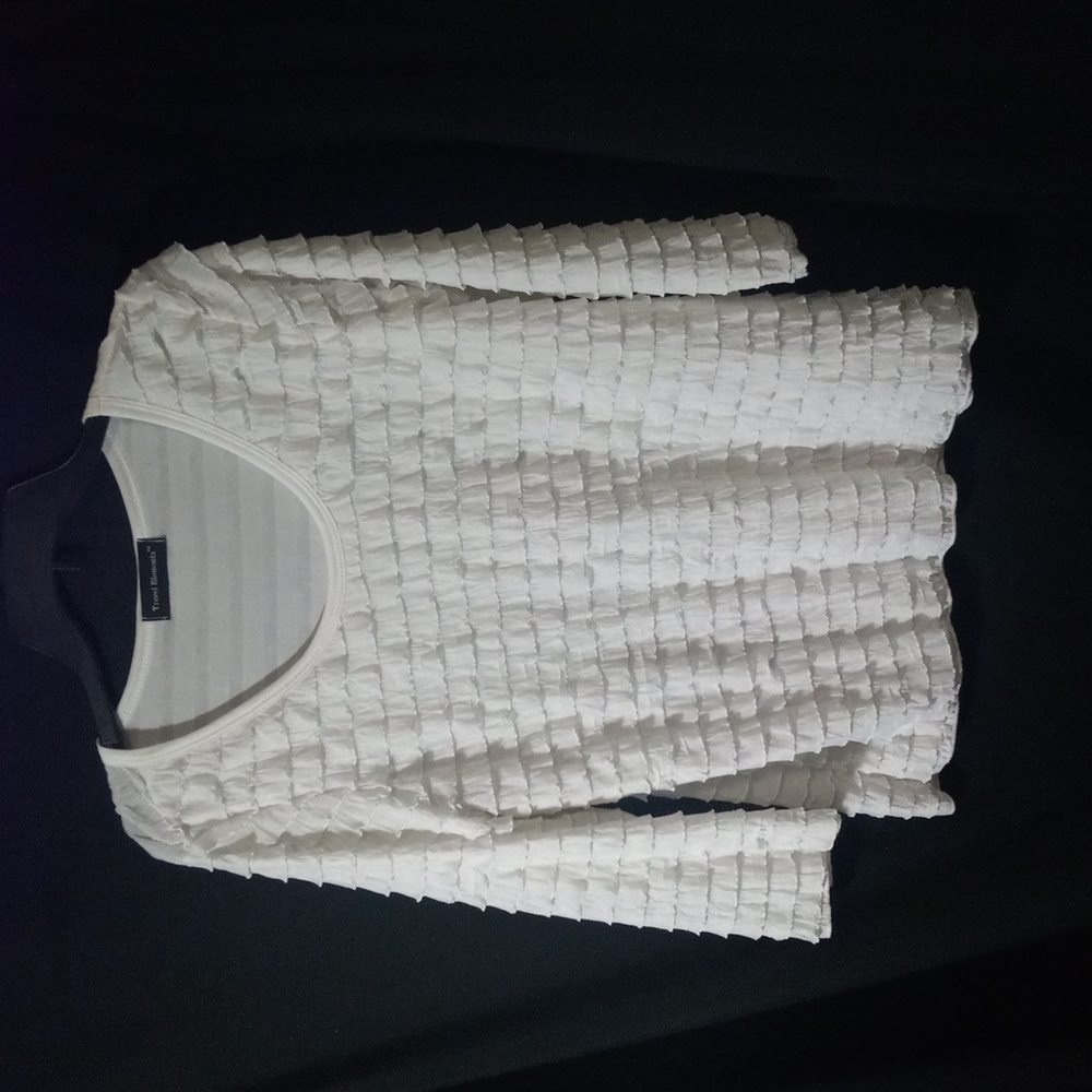 Travel Elements Ruffle White Longsleeve Shirt